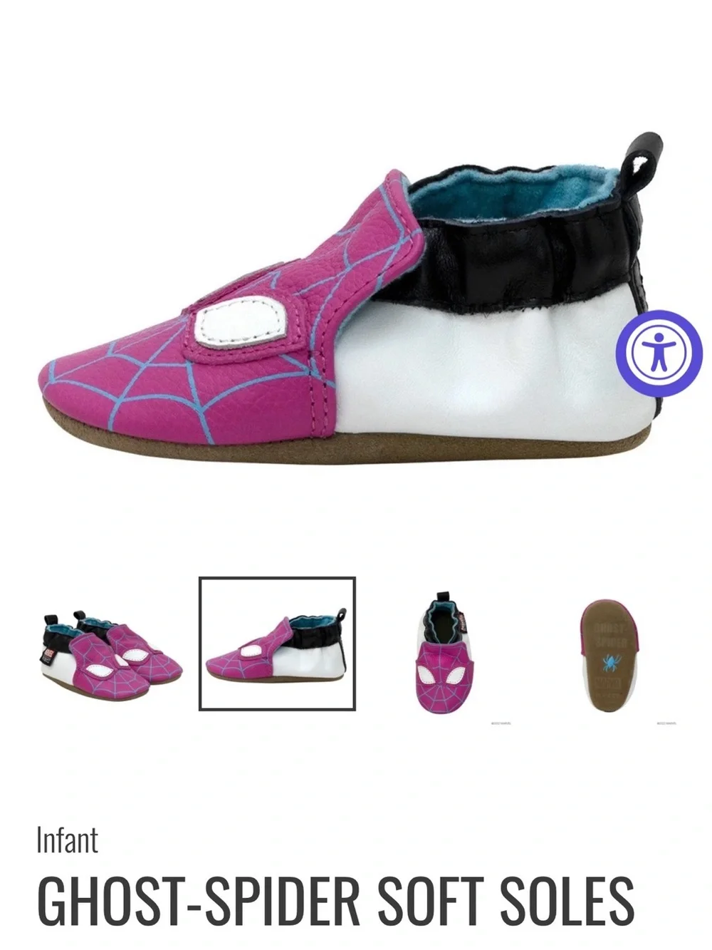 Robeez Spider-Man Magenta Soft Soles Baby Shoes